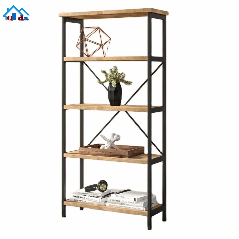 Cheap Bookshelf With 5 Shelf Tree Bookcase Bamboo Bookshelf Hard Wood Display Rack Storage Organizer For Cds &amp Books