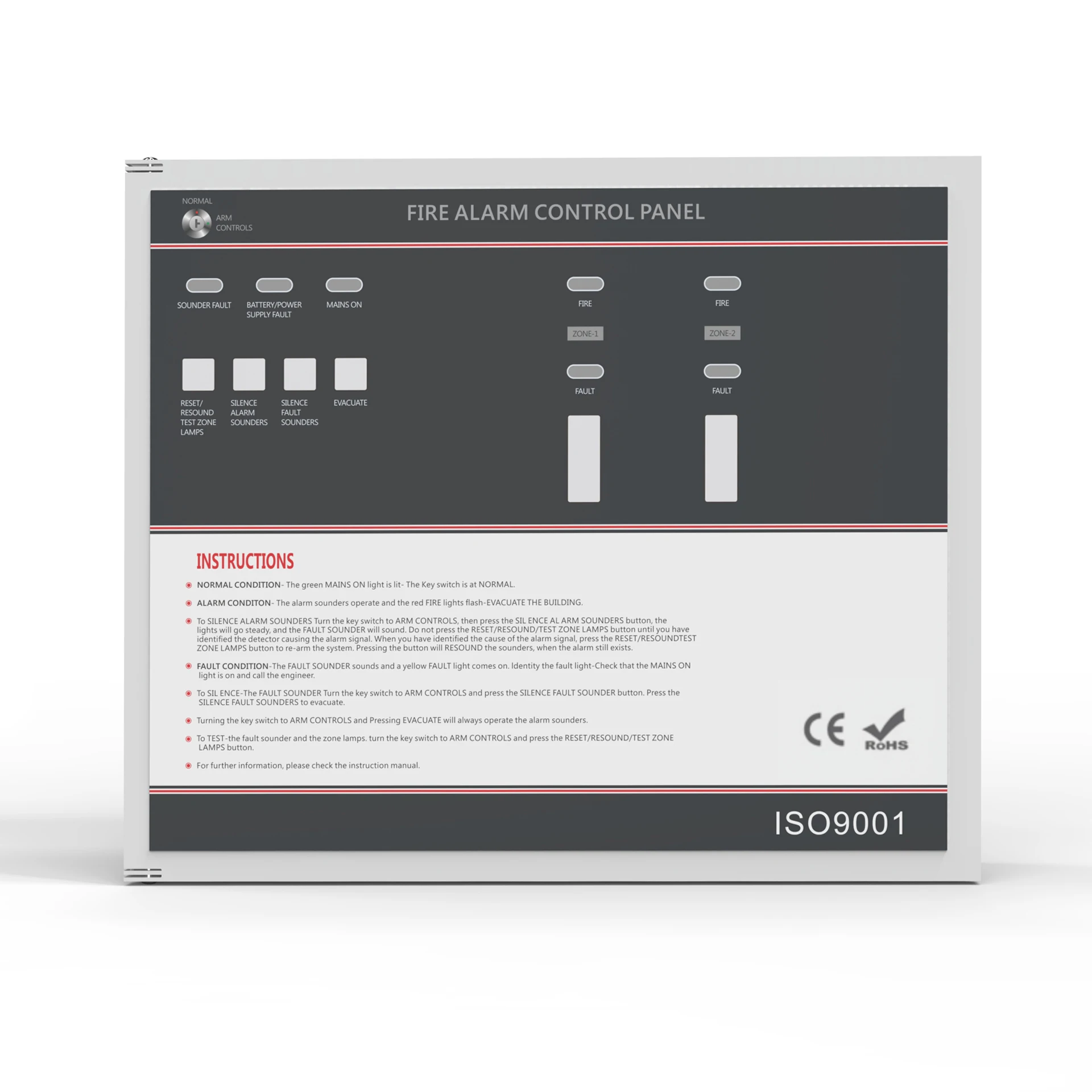 Пожарная сигнализация CP100, 2 зоны, 4 зоны, 8 зон, обычная панель управления пожарной сигнализацией FACP