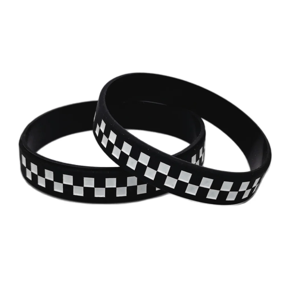 With white imprint black silicone bracelets custom silicone wrist bands