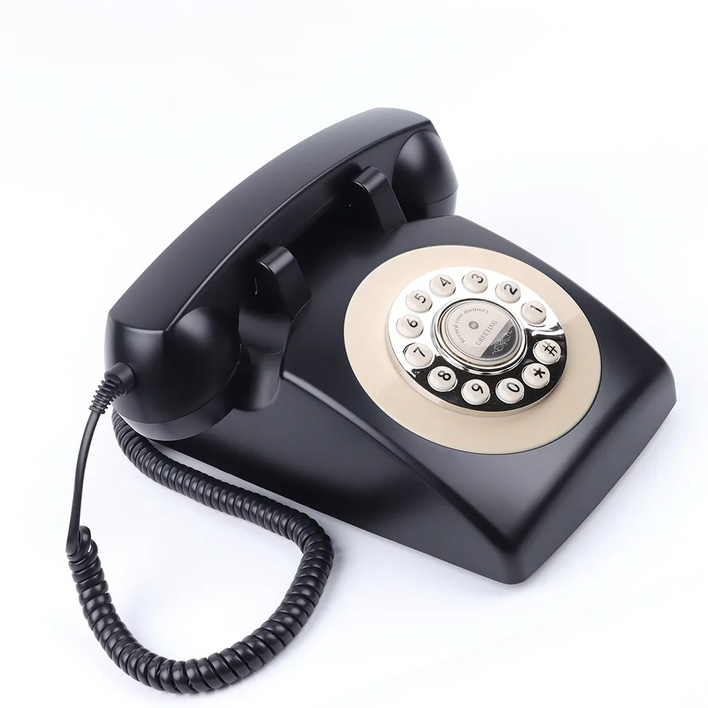 Customized style Red Orange Blue Pink Yellow European Rotary Audio Guestbook Telephone Audio Guest