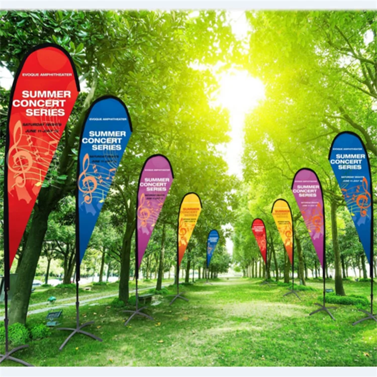 Water drop flag Printing Banner Free Design Promotion Opening Celebration Outdoor Advertising Decoration Beach Feather Flags