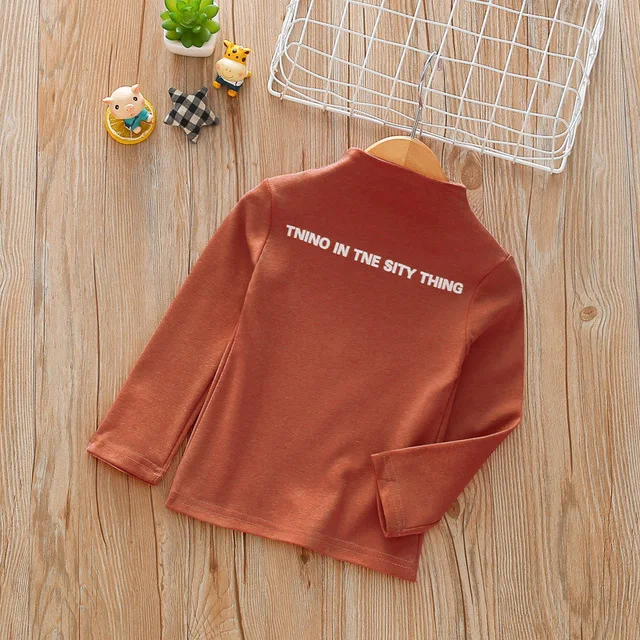 
Wholesale Kids Clothing Girl Children Long Sleeved T-Shirt,Kids Long Half-high collar Shirt 