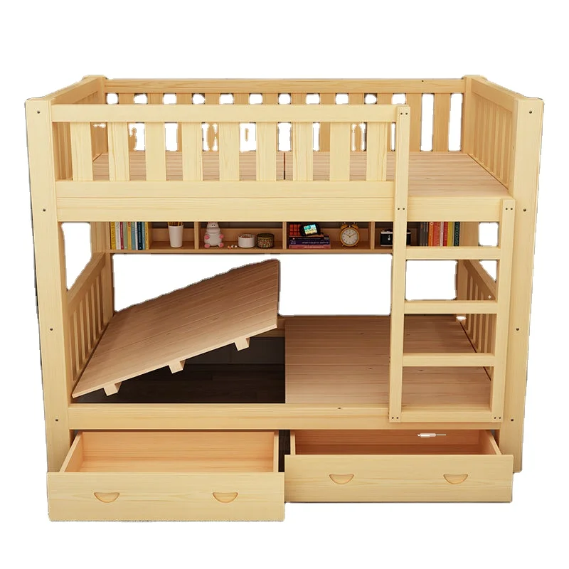 
Customized Kid Furniture Castle 2 Children Cheap Bunk Bed For Stair Storage Study Table With Slide 