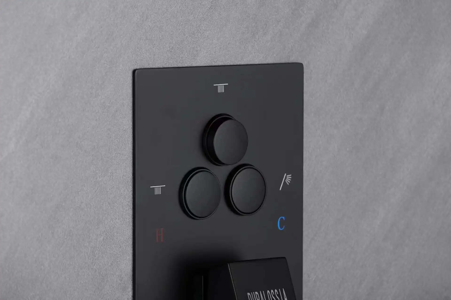 PURALOSSIA High quality all-brass black three function shower faucet  temperature adjustment switch Bathroom Shower System