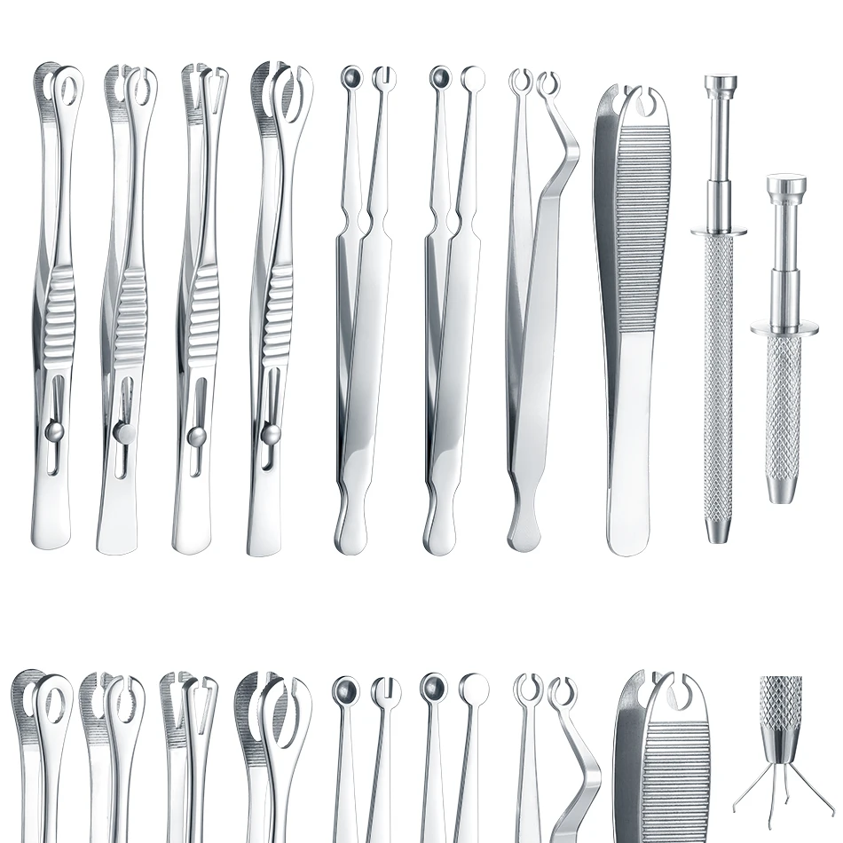 Opening Pliers Closing Pliers Piercing Clamps Ear Nose Septum Piercing Tool 316L Stainless Steel for Lip Navel Body Piercing Kit