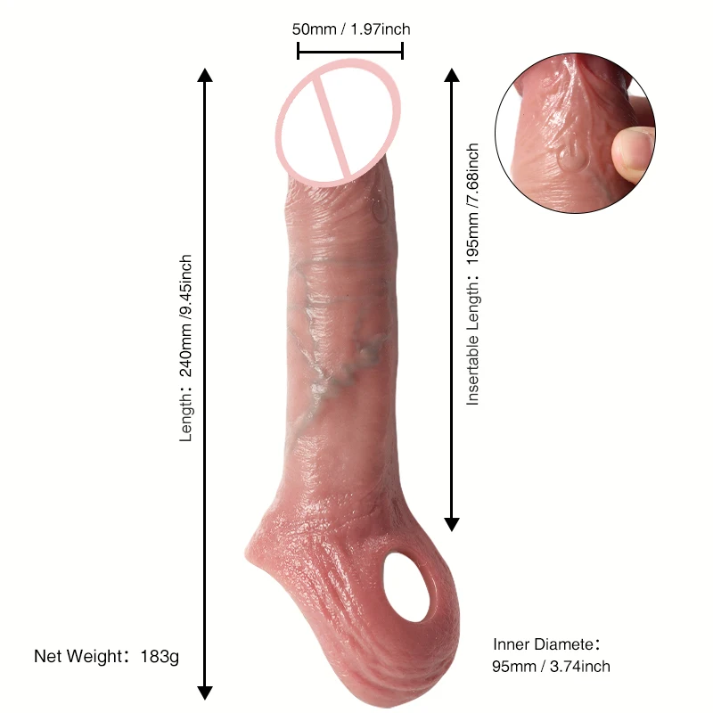 Realistic Multi Speed Vibrating Penis Growth Sleeve Increases Couples Sex Experience Vaginal Stimulation Sex Toys Consolador