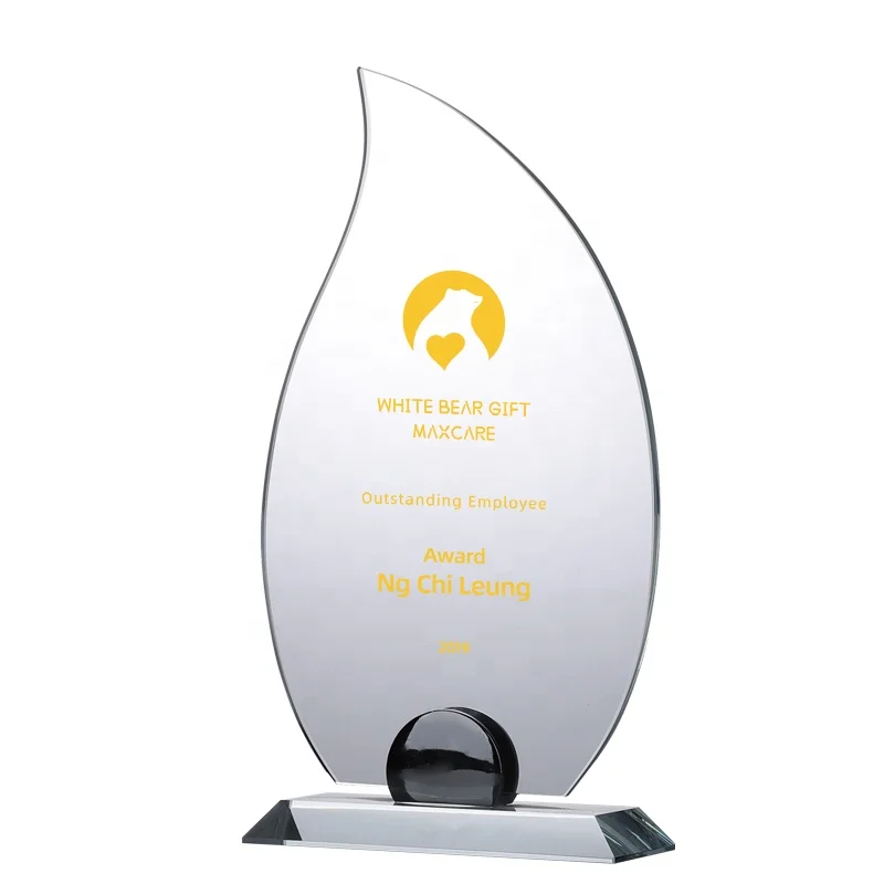 Peach  shaped  best selling blank crystal glass award for business gift