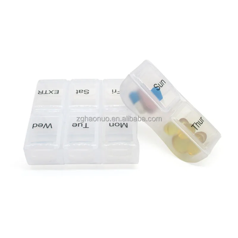 Portable 8-cell drug classification storage box Transparent pill storage box