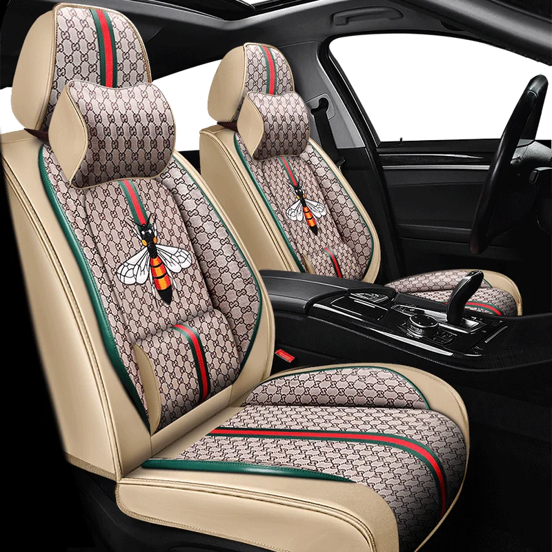 High Quality Polyester Leather Car Seat Covers Luxury Cushion Covers Car Seat Decoration Accessories