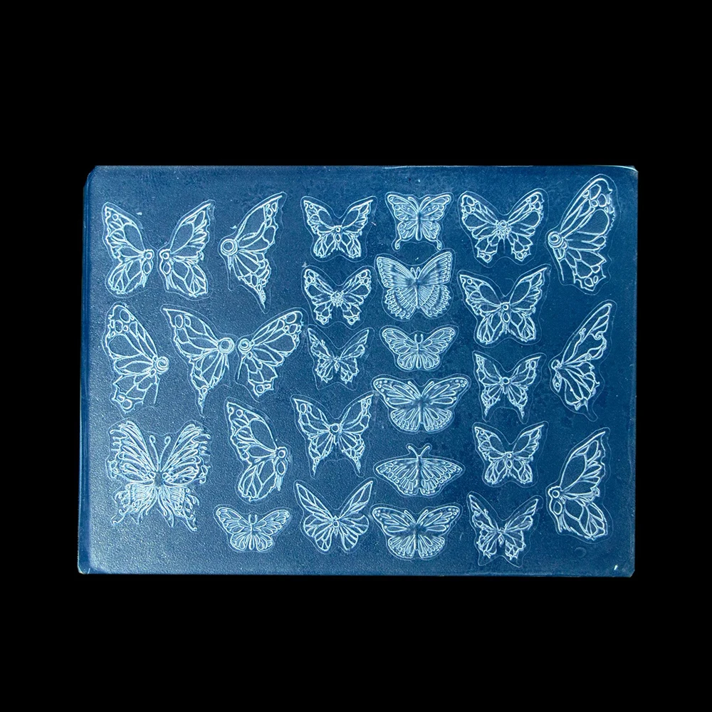 Custom Logo 3D Silicone Mold Butterfly Wings Flower Embossed Nail Art Decorations DIY Polish Nail Stamping Tool for Nails Art