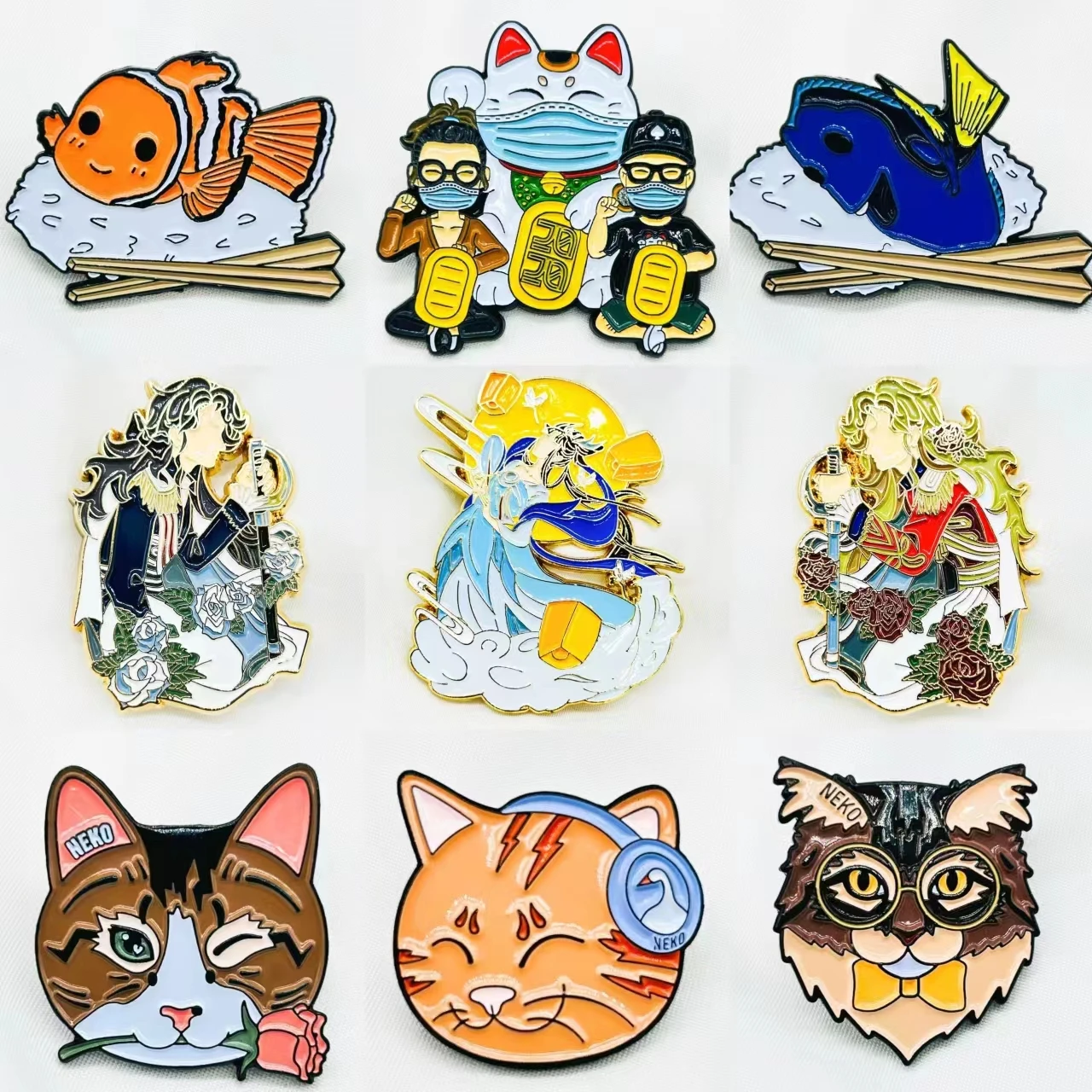 High Quality Rude Hype Beast Tiger Lion Animals Dyed Metal Enamel Pins
