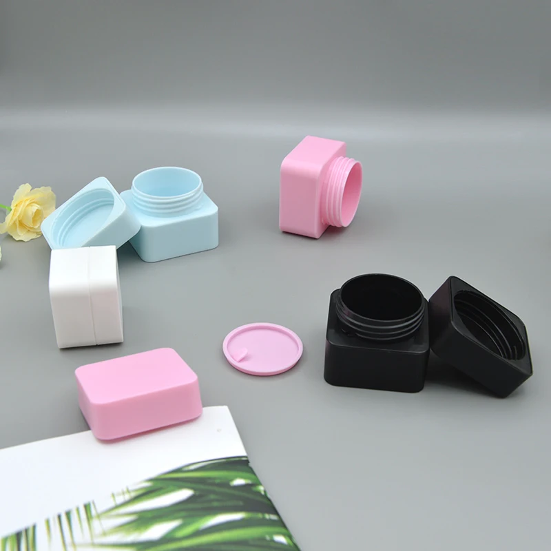 Factory Empty Uv Gel Nail Polish Jar Bpa Double Wall Frosted Face Cream Pp Jars Cosmetic Square Plastic Acrylic Powder Jars