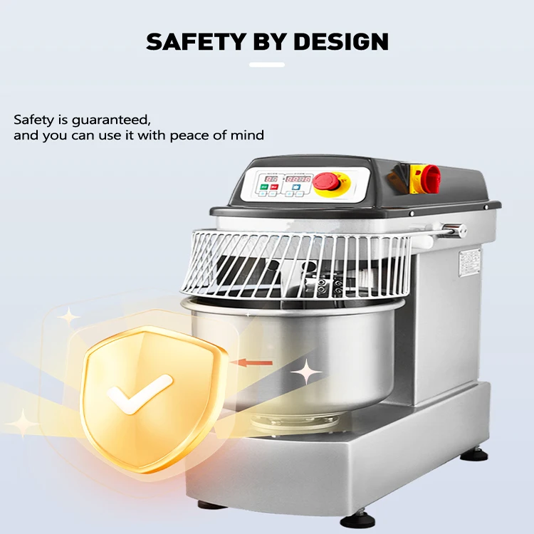 High Efficiency Digital Control Commercial 10kg Bread Flour Kneader Spiral Dough Mixer For Bakery Shop