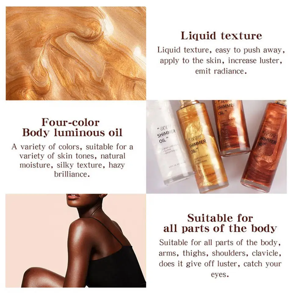 Golden Tan Oils Scents Cosmetic Glitter Glow Shimmer Body Oil