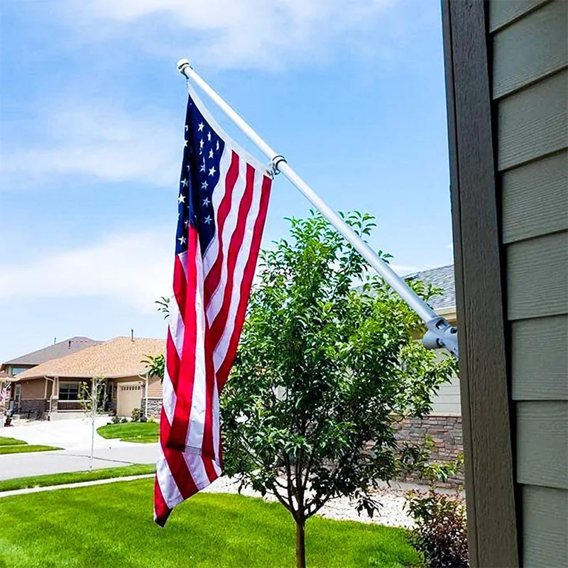 Aluminum alloy wall flagpole base double hole national flag advertising flag pole