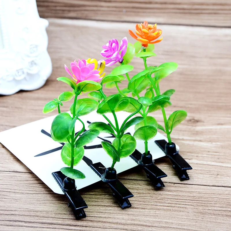 Selling Cute Cheapest Travel Creative Cute Soybean Grass Flower Plant hair clip For Women
