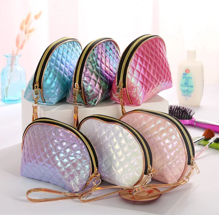 New Travel Cosmetic Bags Set Women Transparent Clear Zipper Makeup Bags Bath Wash Tote Cosmetic Case