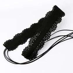 Fashion hollow lace tassel tied with a wide waistband Korean velvet ladies belt