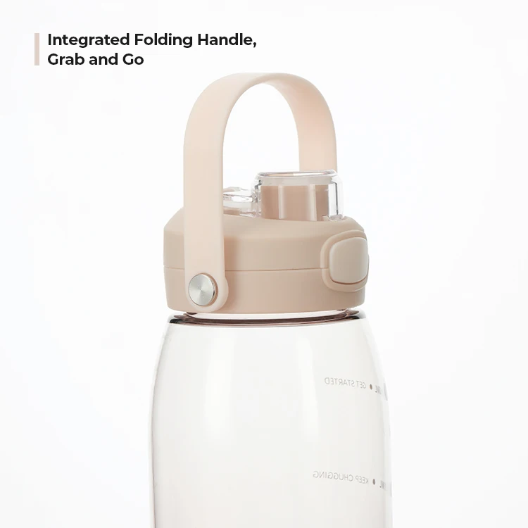 1 liter custom logo transparent clear tritan plastic gym sport travel water drink bottle with handle for adults