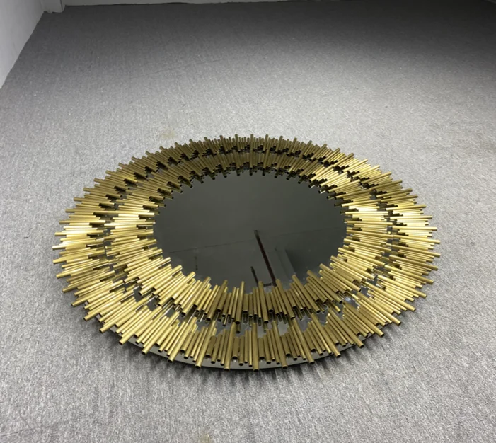 Sun Shaped Unique Designed Decorative Mirror Creative Lavish Wall Mirror Make Up Rooms Mirror Frame Wall Mount