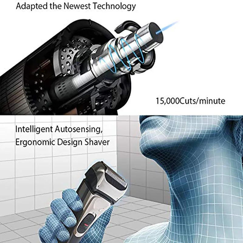 
2 in 1 portable reciprocating electric cordless beard epilator shaver for men waterproof USB rechargeable shaving razor 