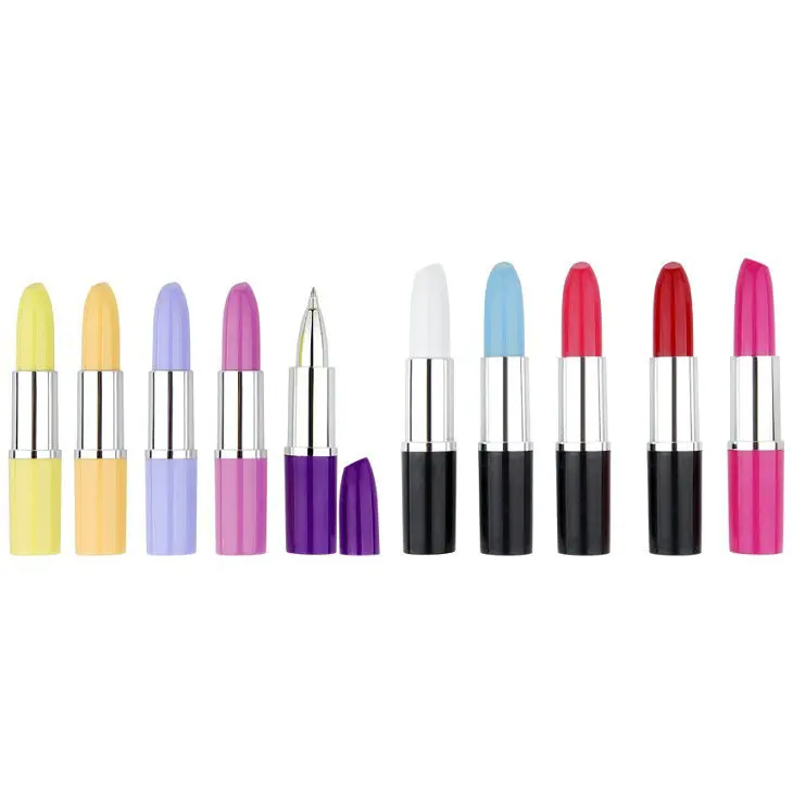 custom gift Promotional mini funny diamond lipstick ballpoint pen for kids gift
