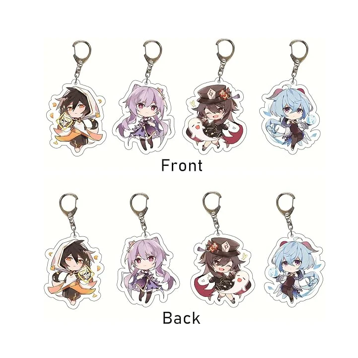 hot Cartoon Manufacturer Cute Figures Popular Key Chain Pendant Holographic Clear wholesale japan anime keychain