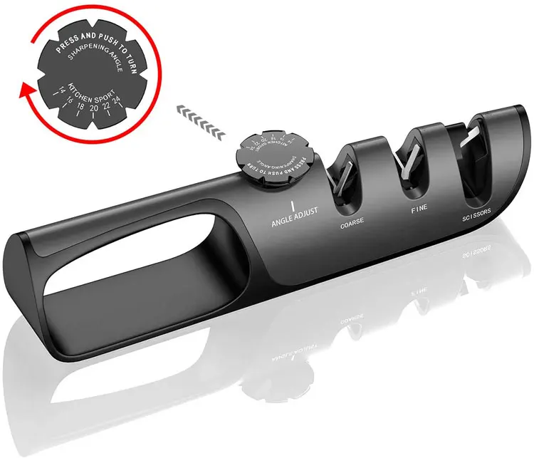 Professional 4 in 1 Knife Sharpener with Adjustable Angle Button