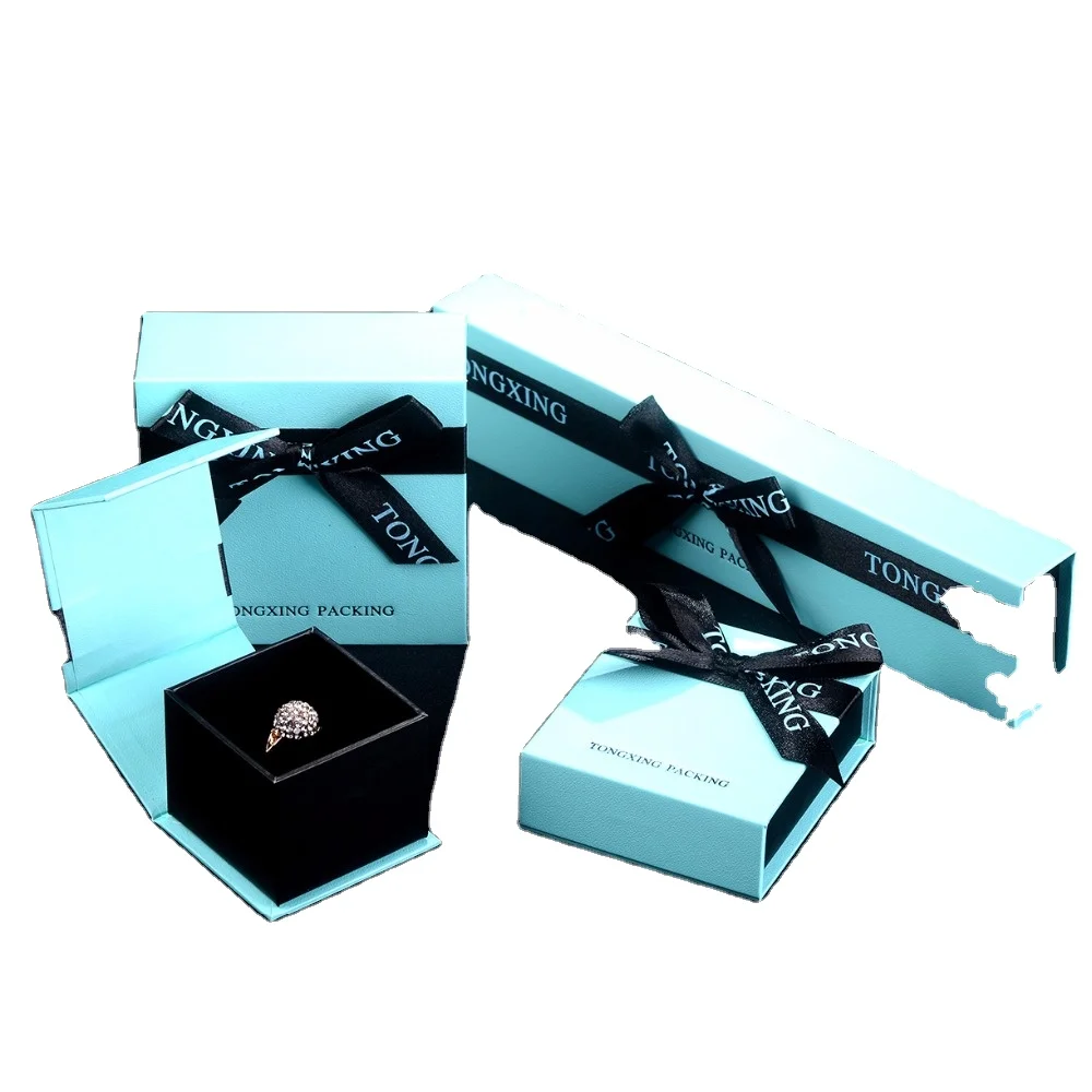 Custom Logo Cardboard Jewelry Gift Bag Necklace Drawing Box Package Slide Drawer Paper Box with green Foam for Jewelry Packaging