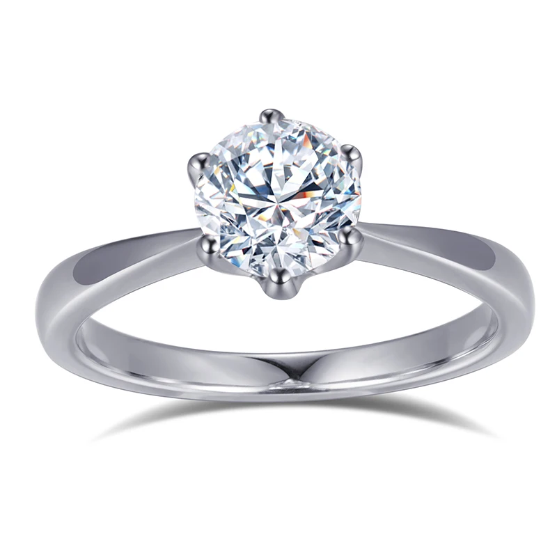 MS-533 Round Cut AAA AAAAA CZ Stone Customized 925 Silver Solitary Ring