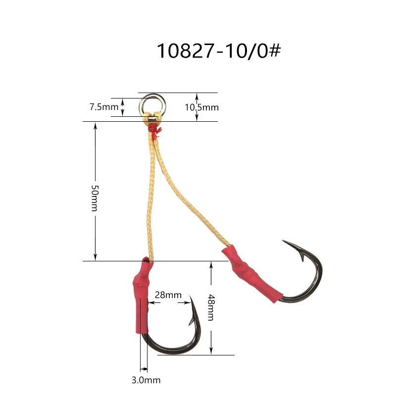 Custom Double Barbed Jig Fishhooks sea fishing Lure hook Stainless Steel Double Hook