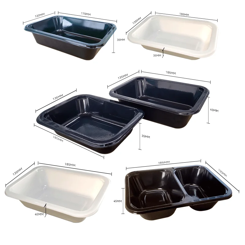 Factory direct sale black food grade thickened disposable plastic cpet food tray