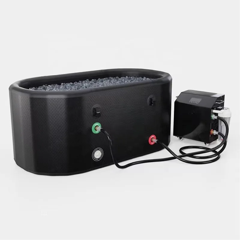 Oval Ice Bath Replaceable Inner Liner Design Anti-Water and Anti-Air Water Leakage Black Tub Ice Baths Cold Plunge Tub
