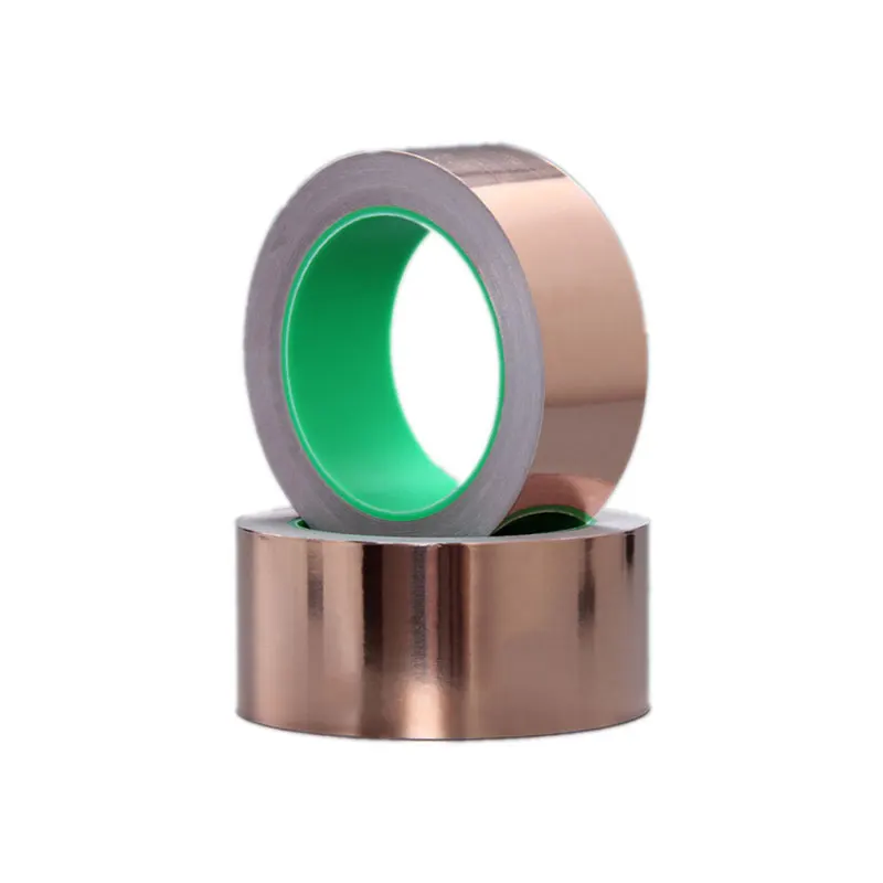 Hot Sale China Conductive Copper Foil Tape Single Sided Adhesive Die Cut Copper Foil Tape Dots for Electromagnetic Shielding