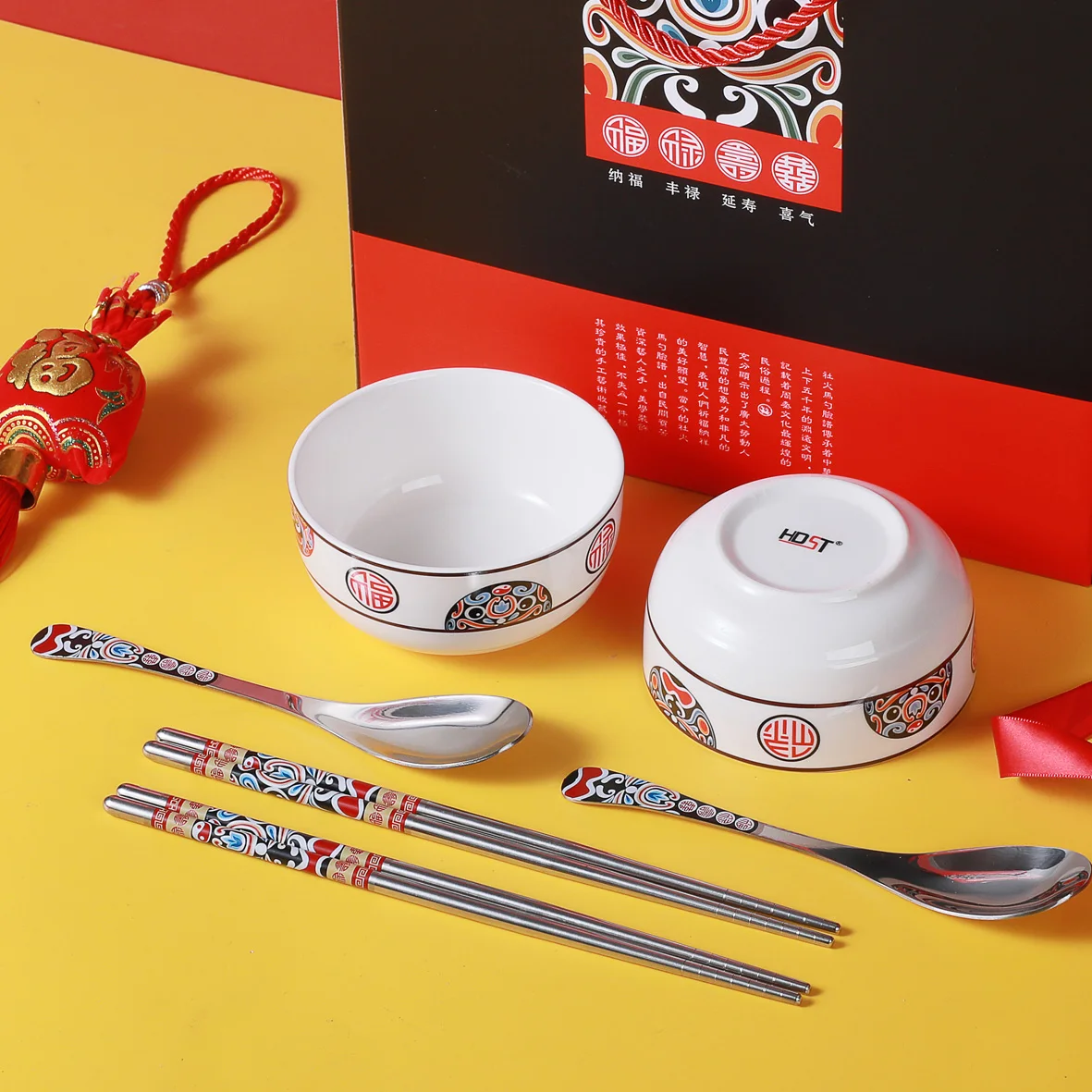 
Rice Bowl + Chopsticks gift sets for 2021 New year gift 