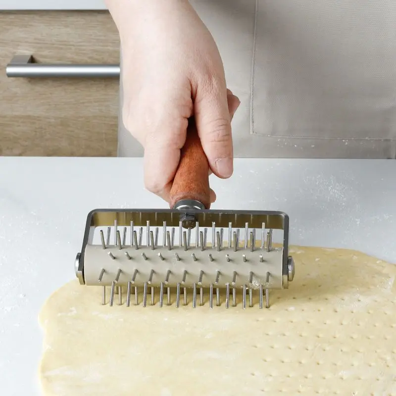 Pizza Dough Roller Machine & Dough Docker Wooden Rolling Pins for Baking