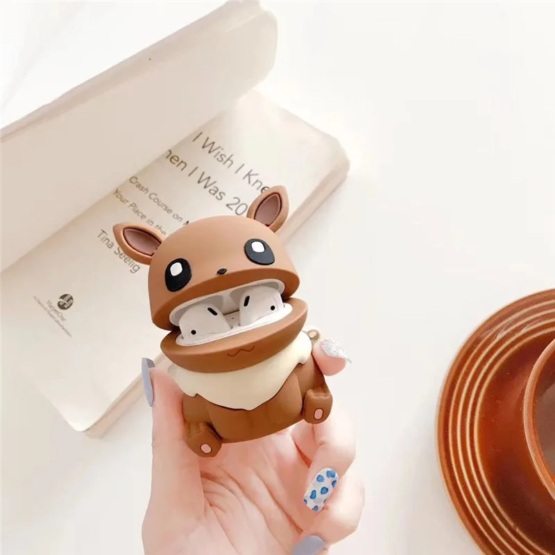 poke mon wireless earphone buds cartoon Eevee Squirtle protect earbuds anime air ear buds case poke mon