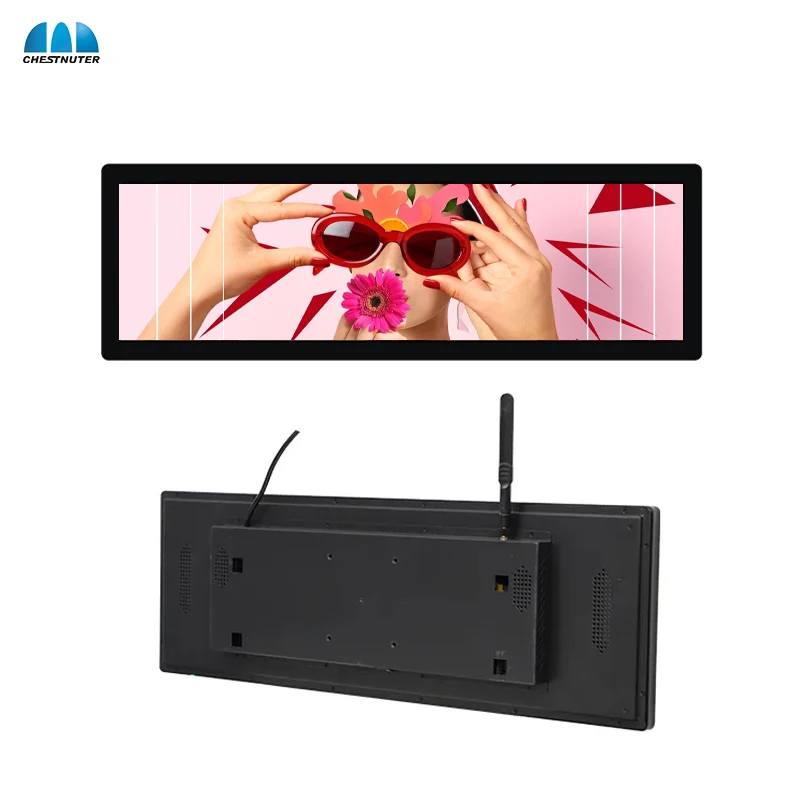 4k Full Stretch Bar TFT LCD Monitor Wide Supermarket 28 Inch Ultra Wide Edge Display Advertising Stretched Bar LCD Screen