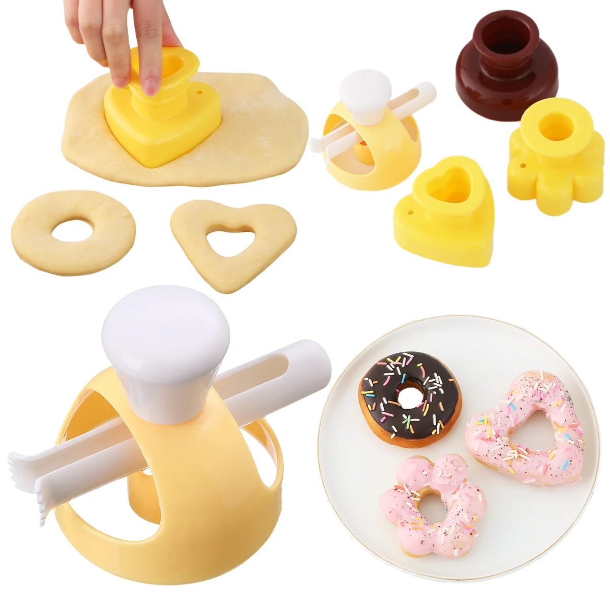 Food Grade Plastic Mini Donuts Mold Making Machine Diy Press Desserts Cake Tools Kitchen Cooking Decorating Tools