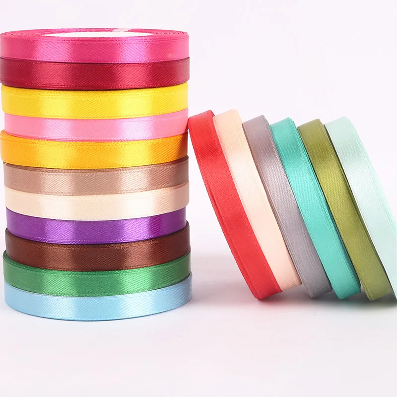 Hot Sale Mixed Colors 1*22 Cm Single Sided Double Sided Polyester Silk Ribbon Wholesale Ribbon Supplier