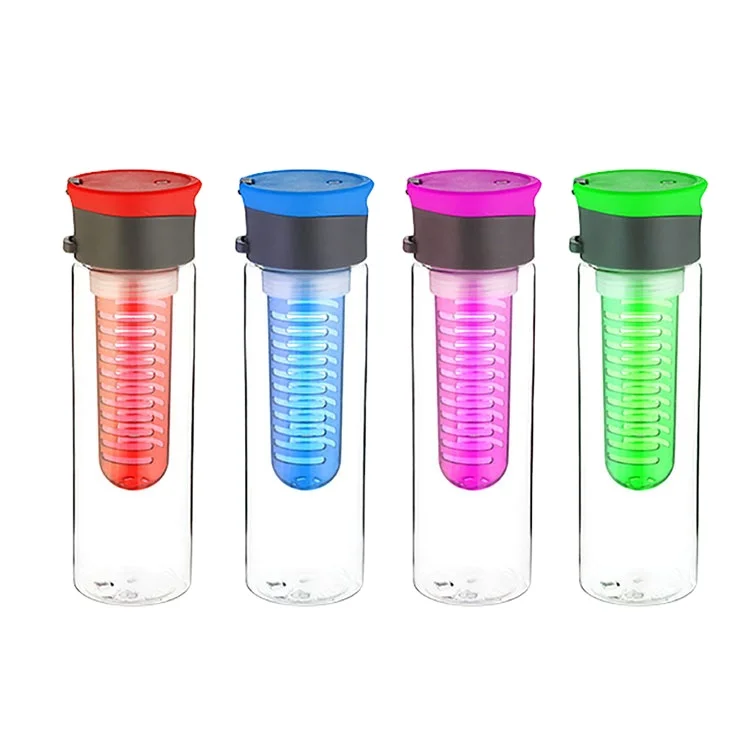 
Wholesale BPA free 750ml fruit infusion leak proof private label tritan plastic detox sport fruit infuser water bottle 