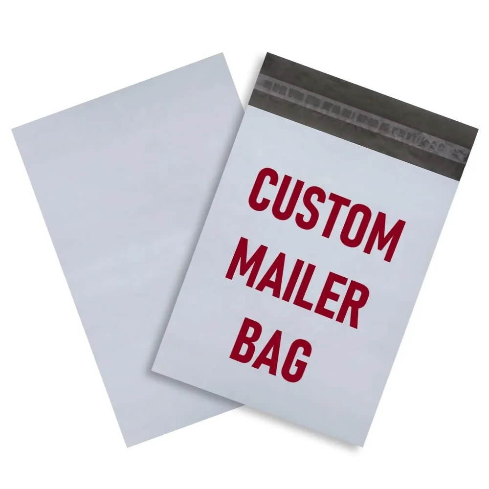 Custom White PolyMailers Bag Shipping Bags Printed White Self-sealing Mailing Envelopes Personalized Plastic Bag