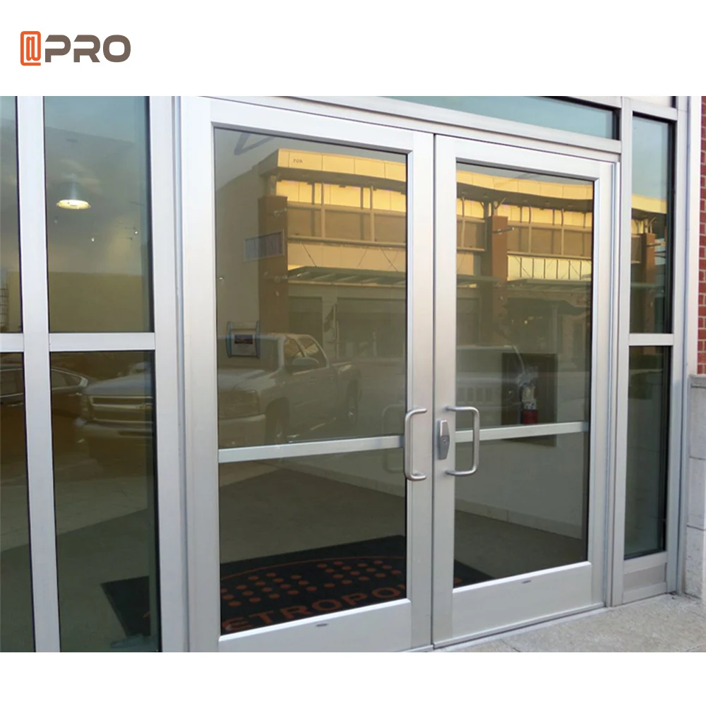 APRO Commercial Aluminium Lowes Bi Fold Door Double Glass Sliding Folding Door For Entrance Shopfront