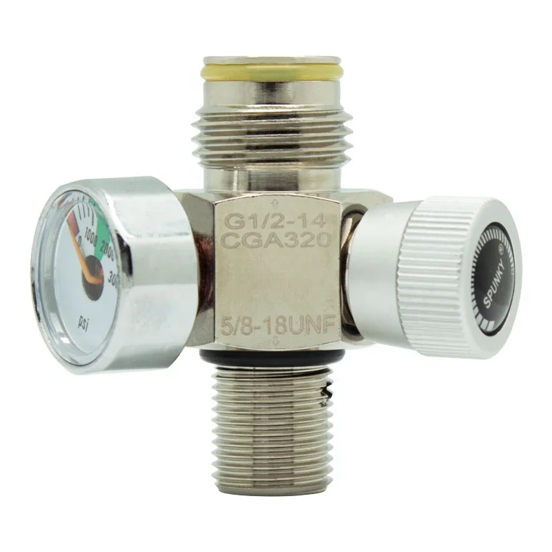 Co2 cylinder Paintball Tank On/Off Switch Valve Gauge Tools G5/8 M18 thread 3000psi gauge
