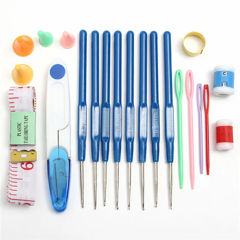 57 in 1 Full Set DIY 16 sizes Needles Stitches Knitting Craft Case Weaving Tools Sewing Tools Crochet Hooks Set