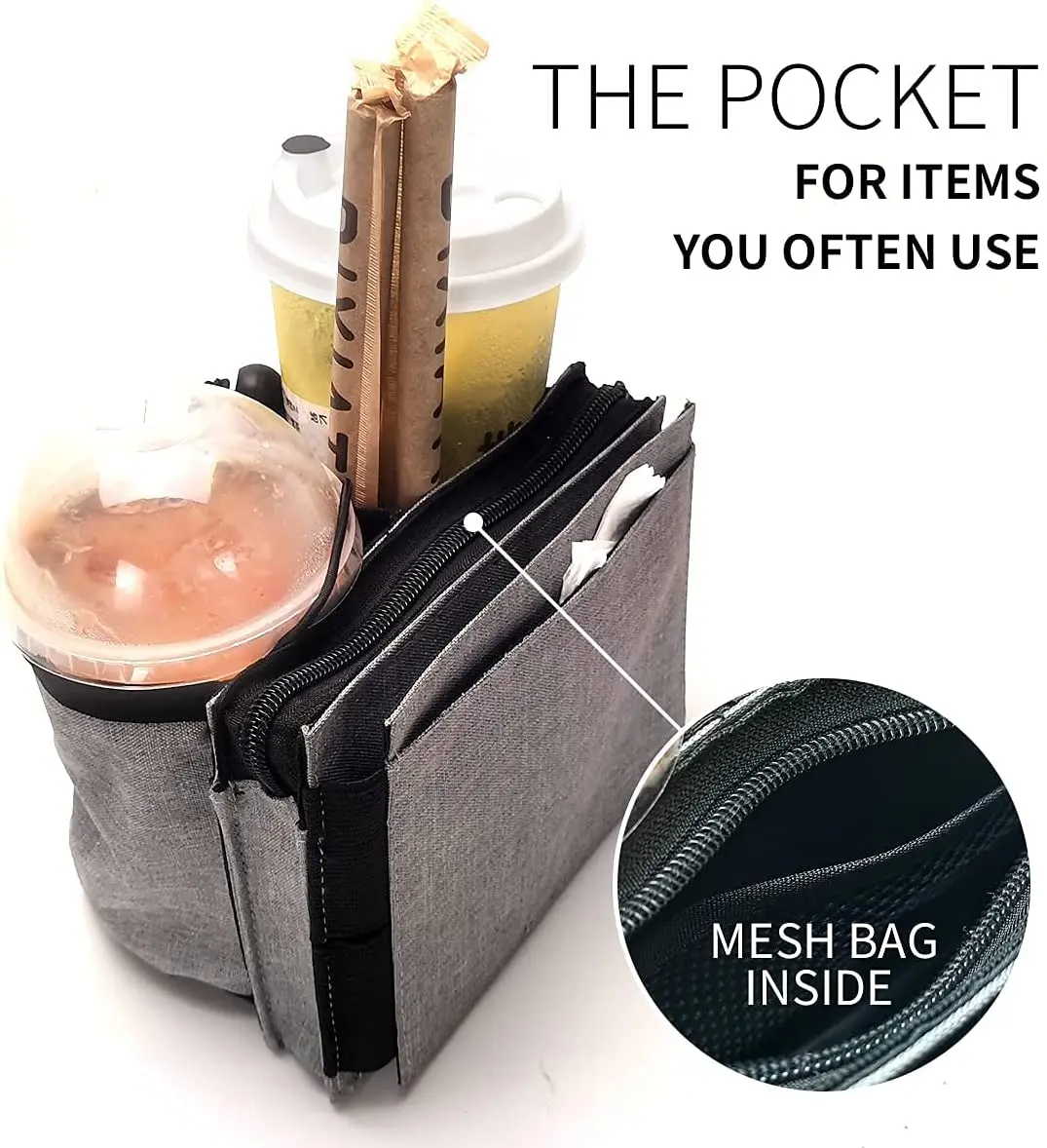 Luggage Travel Drink Bag Cup Holder Free Your Hand for Drink Beverages Coffee Fits All Suitcase Handles