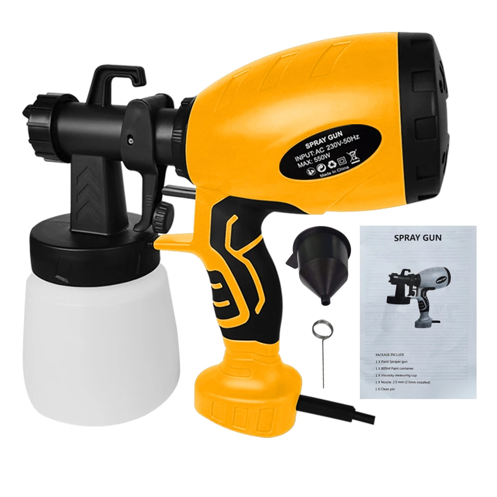 500w 800ml Electric Paint Spray Gun HVLP Oil Painting Sprayer Machine With CE Certification