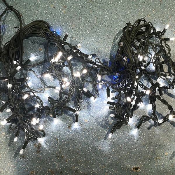 Dark Green Rubber Cable LED Garland String Light Icicle Light Connectable Garland Light IP65 White and Blue Flash