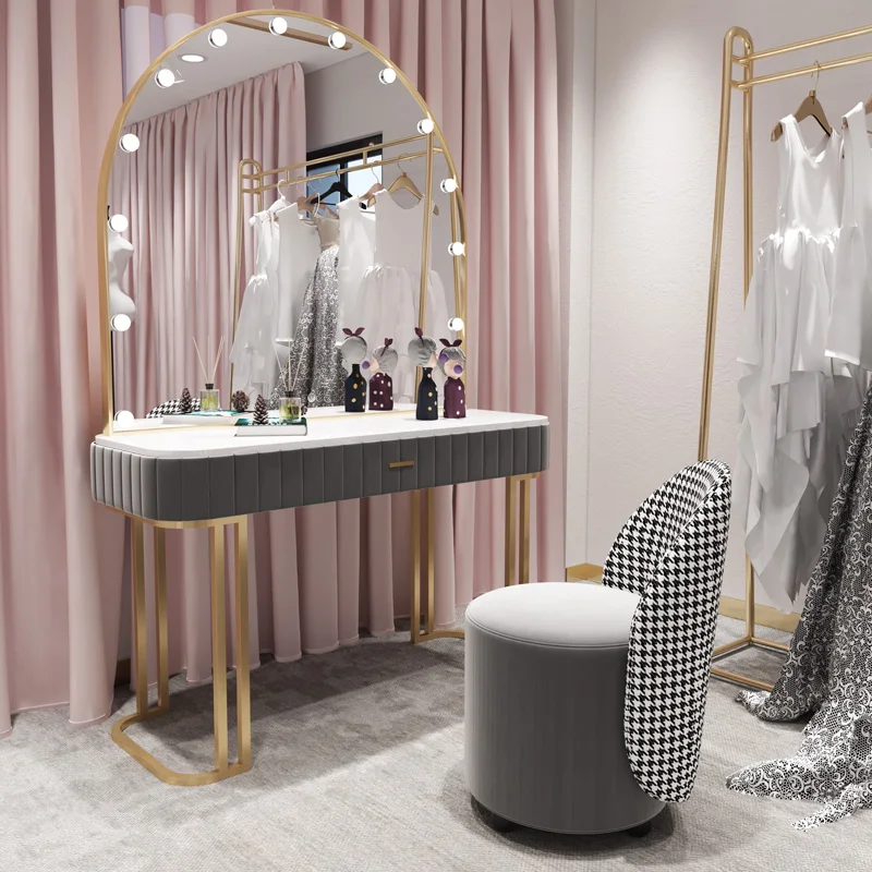 Modern Design Professional Makeup Artist Table Studio Dressing Table with Light for Nail Art Bridal Shop & Beauty Salon Use