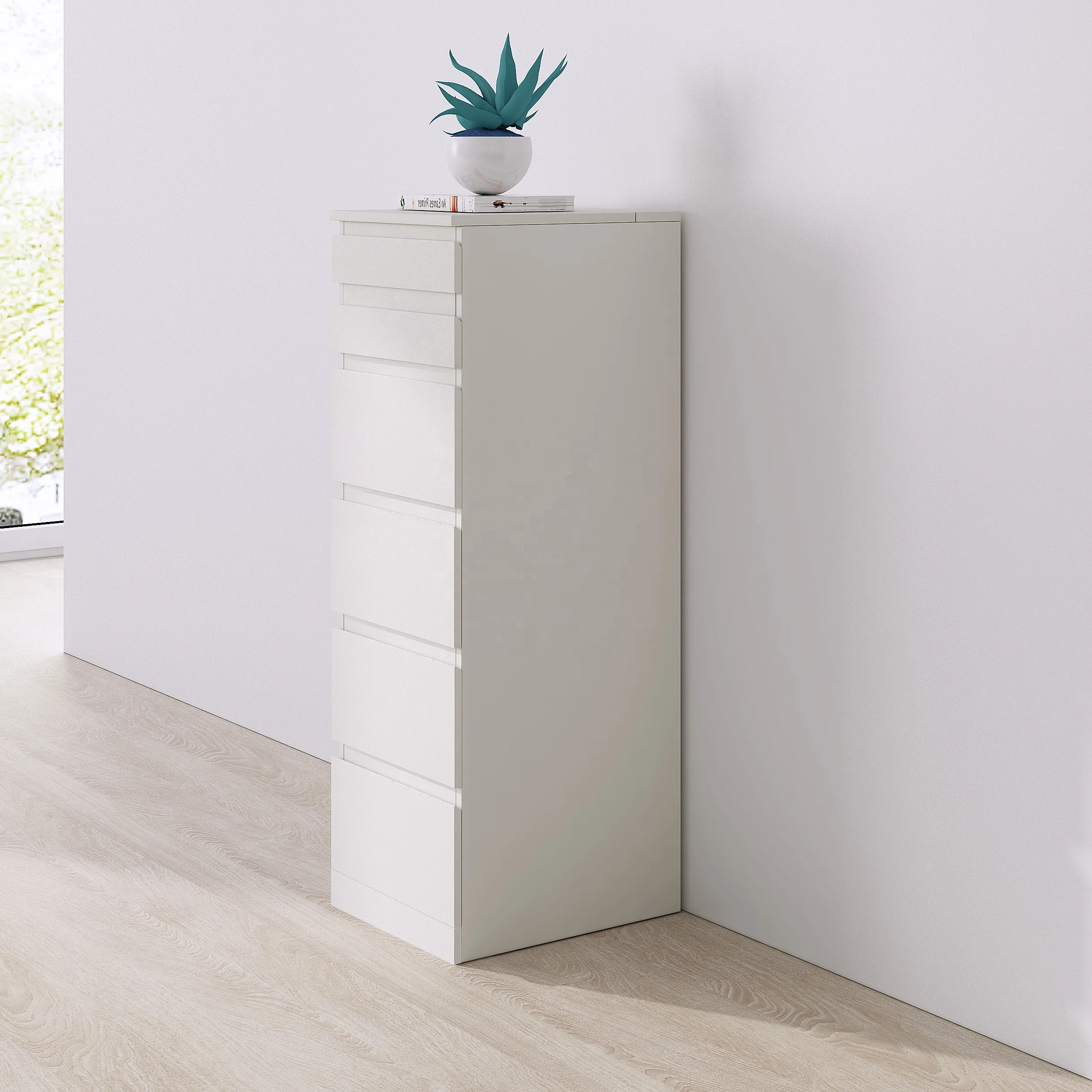 6 drawer chest of drawers white black high gloss hot sale drawer cabinet with Mirror